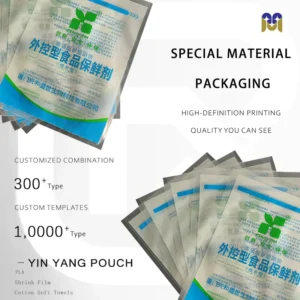 Factory Custom Blue Transparent Nylon Plastic Packaging Bag for Food Preservative.three Sides Sealing Plastic Bag for Additive