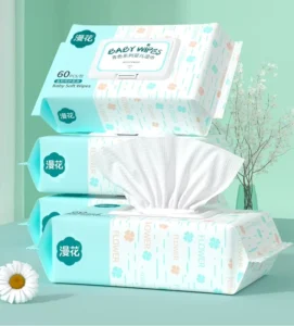 Factory Custom Logo Eco Friendly Antibacterial Extra Soft Non Woven 18x14cm RO Pure Water Moist 60pcs Baby Wet Wipes Cleansing