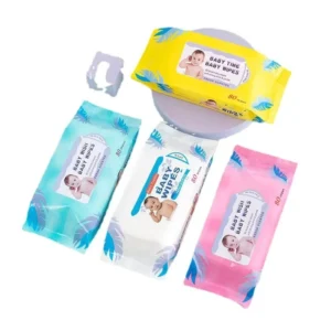 Factory Customized Soft Newborn Cleaning Wet Wipes Scented Baby Alcohol Free Wet Tissues Plastic Lid Free Sample Feminine
