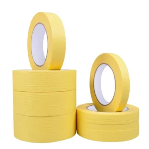 Factory Direct Acrylic Adhesive Car Paint Crepe Paper Yellow Masking Tape Adhesive Sticker Removable Customized Size