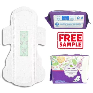 Factory Direct Disposable Herbal Medicated Organic Cotton Winged Sanitary Napkins Night Use Super Absorbency