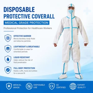 Factory Direct Disposable Medical Protective Coverall Breathable Anti Bacteria Safety Suit
