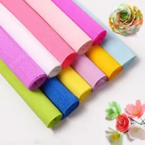 Factory Direct High Quality 37gsm Thickened Crepe Paper Rolls Solid Color Floral Crepe Paper for DIY Paper Flowers & Party Decor
