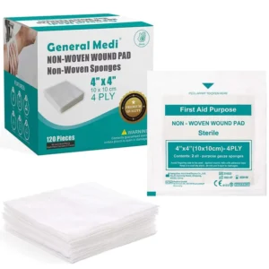 Factory Direct Supply 4×4 Non Woven Gauze Pads Sterile Wound Pad for Cleaning Dressing