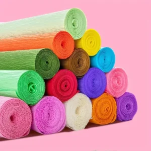 Factory Direct Thickened 37gsm Florist Crepe Paper Rolls 50x250cm 50% 70% 90% 280% Stretch for Flower Wrapping Party Decor