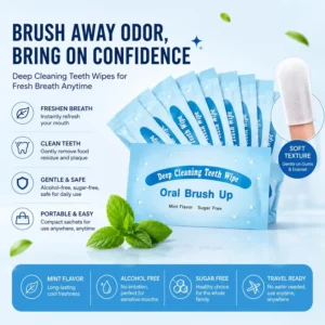 Factory Finger Tooth Wipe Oral Brush up Disposable Pads for Teeth Stain Removal and Fresh Breath