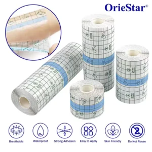 Factory Medical Waterproof Transparent PU Film Tape Roll Breathable Adhesive Membrane for Wound Care Fixation