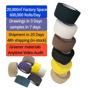 Factory Non Woven Multi Color Waterproof 2.5cm*4.5m Self Adhesive Bandage Breathable Cohesive Bandage Wrap Rolls