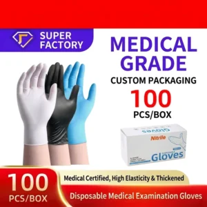 Factory OEM ODM Brand Latex free Nitrile Glove Custom Logo Tattoo Barber Beauty Salon Disposable Nitrile Gloves