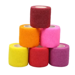 Factory OEM Supplier Multi color Multi Size Breathable Skin friendly Highly Elastic Self Adhesive Medical Cohesive Bandage Wrap