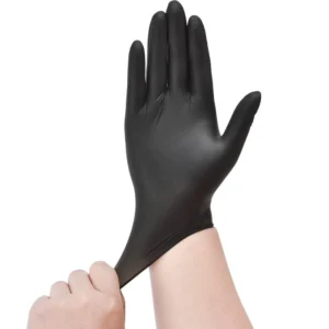 Factory Powder Free Elastic Industrial Medical Disposables Black Nitrile Gloves
