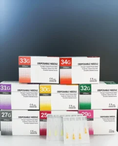 Factory Price 100pcs box 18G 23G 25G 27G 29G 30G 31G 32G 34G Superfine Small Painless Needle Ultrafine Teeth Eyelid Tool Needles