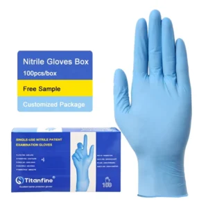 Factory Price 3.5g Blue Latex Free Powder Free Disposable Examination Nitrile Gloves for Medical Food Safe