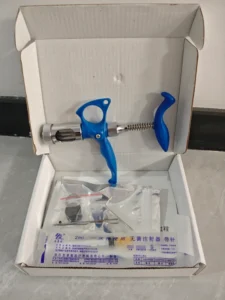 Factory Price 5ml Chicken Pox Vaccine Injector Continuous Vaccination Injector with Double Needles Reusable Veterinary Syringe
