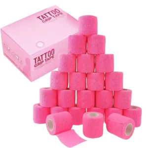 Factory Price CE Pink Self Adhesive Tattoo Grip Tape Wrap Elastic Cohesive Bandage for Tattoo Machine