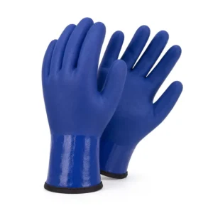 Factory Price EN511 Blue Micro sandy Thermal PVC Gloves Bulk Waterproof Cold Resistant Chemical Safety Gloves