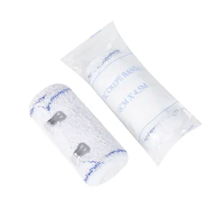 Factory Price Elastic Bandage With Red or Blue Thread for Emergency Fixation Crepe Bandage for Medical Use