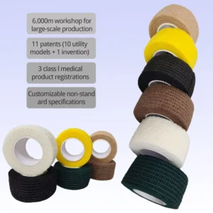 Factory Stock Fully Certified Comfortable Latex Easy tear Self Adhesive Cohesive Bandage for Finger Elbow Knee Ankle