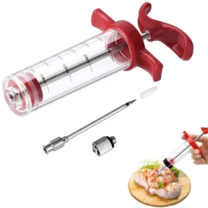 Factory Supply Food Grade PP Stainless Steel Needles Spice Syringe Set BBQ Meat Flavor Injector for Kitchen Sauce Marinad