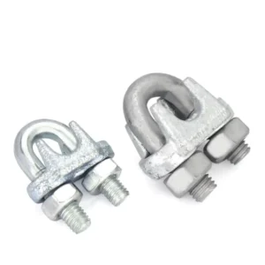 Factory Supply Galvanized Steel Galvanized Wire Rope Clip Saddle Wire Rope Cable Clamp with U Bolt Rigging Hardware Fasteners