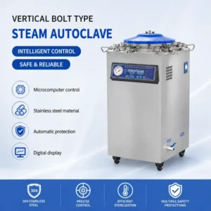 Factory Vertical Steam Sterilizers Autoclave Dental Sterilizer 35L 75L 150L 304 Stainless Steel Class B Automatic Sterilization