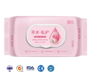 Feminine Hygiene Wipes PH Balanced Intimate Care Wet Wipes Flushable Antibacterial Hypoallergenic Non woven Wipes OEM ODM