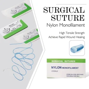 Fine USP 6 0 7 0 Thread Taper Point Needle Nylon Silk Non Absorbable Polypropylene Surgical Suture for Ophthalmic Surgery