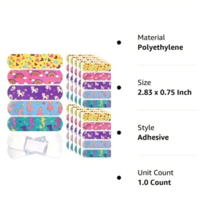 First Aid Luminous Bandages Assorted Shapes Patterns Glow in The Dark Adhesive Flexible Fabric Band Aid