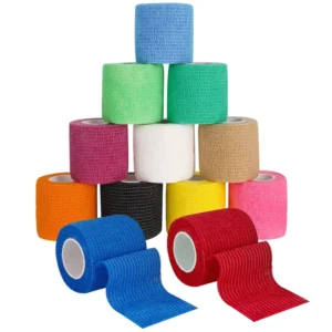 First Aid Self Adhesive Cohesive Bandage Non Woven Athletic Medical FingerTape Self Adherent Wrap for Sports Injuries