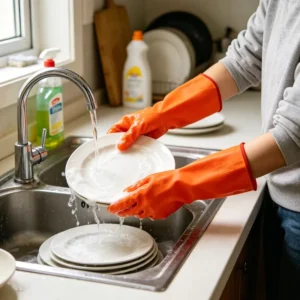 Flexible 30cm Winter PVC Gloves Hi Vis Fluorescent Windproof Sponge Thermal Safety Work Gloves