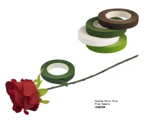Florist Green Floral Stem Flower Pole Tape 12mm Acrylic Single Sided 30 Yards Length Masking Sticker Rolls Crepe Paper Material