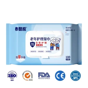 Fluoride Free Multipurpose Elderly Cleaning Wet Wipes Mild PH Value Disposable Wipes for Hospital Nursing Bedridden Patient Care