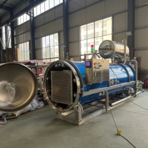 Food Autoclave Horizontal Flavored Milk Bottle Retort Sterilizing Machine