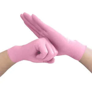 Food Contact Grade Pink Nitrile Gloves 4 Mil Thick Anti Slip Water Proof Safe and Hygienic Factory Supported