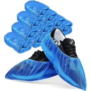 Food Industry Anti Dust Hospital Medical CPE Non Slip Disposable Shoes Cover Waterproof