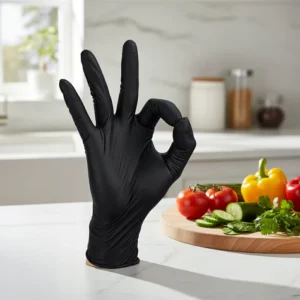 Food Safe Textured Fingertip 4mil Blue Grade Kitchen Use Disposable Nitrile Gloves