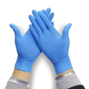 Food Safety Level Safe Blue Nitrile Disposable Mitten Are Latex free and Textured Nitrile Gloves