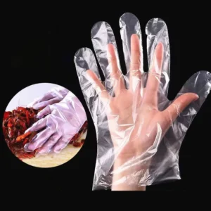 Food Safety Protective Transparent Compostable PE Disposable Plastic Gloves