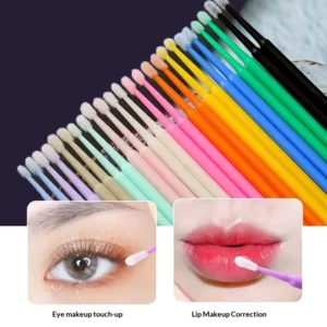 Foreign Trade Selling Beauty Tools Flocked Disposable Single Layer Nano Cotton Swabs Tattoo Eyelash Extension Boxed Cotton