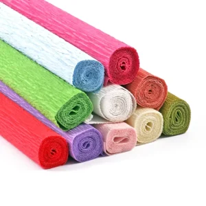 Foska 10 Colors New Item Kids Soft Crepe Paper Craft Paper Roll for DIY and Packaging Gifts