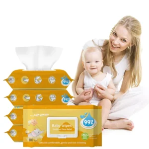 Free Sample Disposable Antibacterial Extra Soft Unscented Eco friendly Baby Cleaning Wet Wipes 80pcs Toallitas Para Bebé