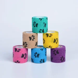 Free Samples Sports Protective Color Printed Self Adhesive Veterinary Wrap Cohesive Elastic Bandage