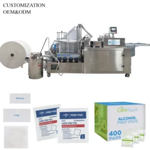 Full Automatic Medical Packaging Machine Gauze Swab Single Alcohol Prep Cotton Pads Machine Wet Wipes Making Machine