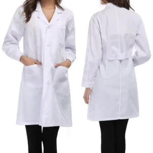 Full Sleeve Poly Cotton Pharmacist Dental Long Medical Coat Female White Lab Coat Professional Doctor Nurse Lab Coat for Women