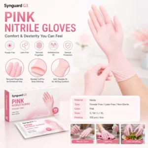 G3 Powder Free Disposable Nitrile Gloves for General Protection and Cleaning