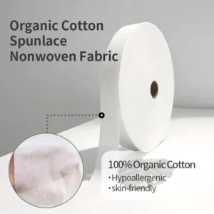 GOTS OEKO-TEX Certified Organic Cotton Spunlace 30~40gsm Nonwoven for Disposable Sanitary Pad Surface
