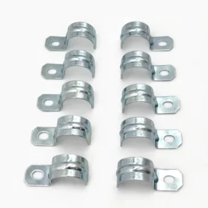 Galvanized Steel EMT Pipe Clamp Single Double Hole Strap Saddle for Rigid Conduit Pipeline