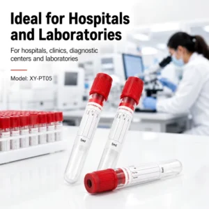 Glass Vet Blood Test Tube Uniform Additive Spraying for Serum Testing and Routine Laboratory Use Red Cap Blood Collection Tube