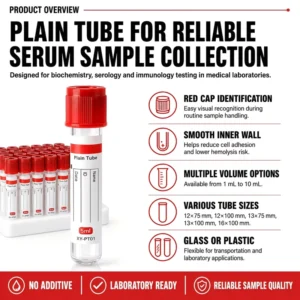 Glass Veterinary Plain Serum Tube Red Cap 1ml-10ml for Animal Blood Collection Vacuum Blood Collection Tube