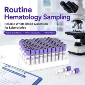 Glass Veterinary Purple Cap EDTA K2 K3 Tube 1ml-10ml for Animal Blood Cell Analysis K2 K3 EDTA Tube